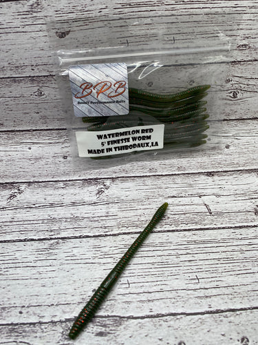 5” Finesse Worm Watermelon Red